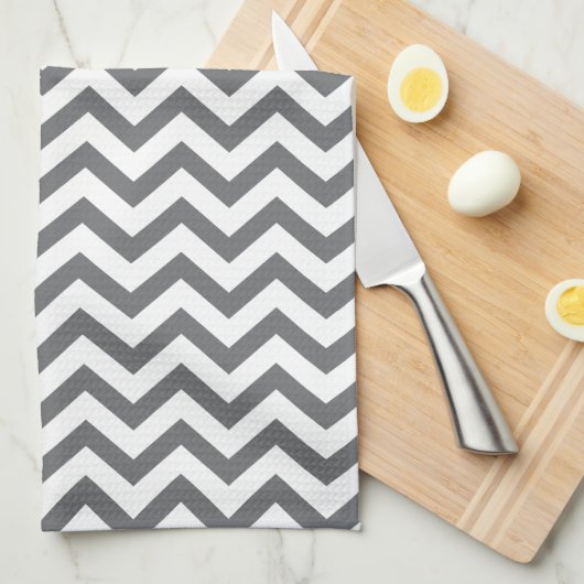 Charcoal Chevron Kitchen Towels Theedoek (Quarter Fold)
