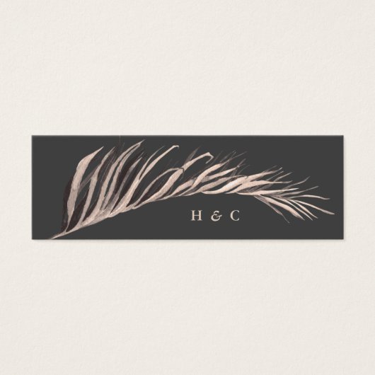 Charcoal Cream Pampas Grass Grey Gift Registry Mini Visitekaartjes (Voorkant)