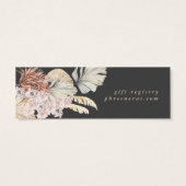 Charcoal Cream Pampas Grass Grey Gift Registry Mini Visitekaartjes (Achterkant)