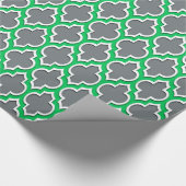 Charcoal Emerald Green Wht XL Moroccan #4DS Cadeaupapier (Hoek)