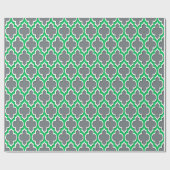 Charcoal Emerald Green Wht XL Moroccan #4DS Cadeaupapier (Vlak)