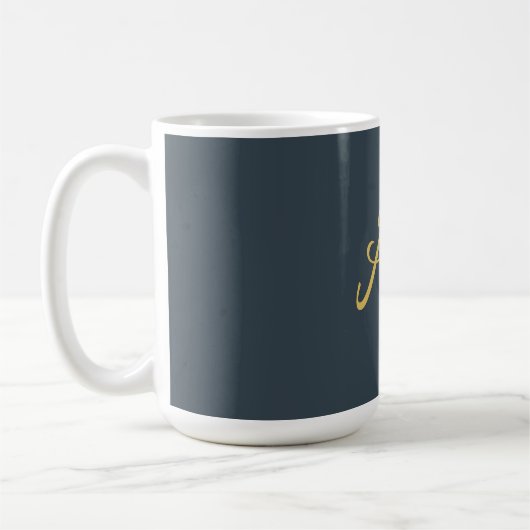 Charcoal Gold Color Monogram Professional Initial Koffiemok (Links)