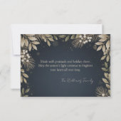 Charcoal Gold Neutral Foliage Holiday Bedankkaart (Achterkant)
