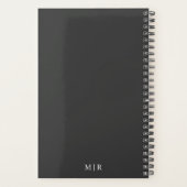 Charcoal Gray 2026 Planner | Aangepaste Initiaal (Achterkant)