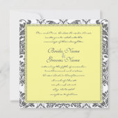 Charcoal Gray and Yellow Wedding Invitations Kaart (Voorkant)