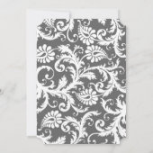 Charcoal Gray and Yellow Wedding Invitations Kaart (Achterkant)