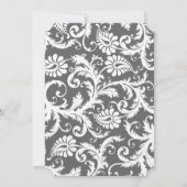 Charcoal Gray and Yellow Wedding Invitations Kaart (Achterkant)