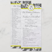 Charcoal Gray and Yellow Wedding Invitations Kaart (Voorkant / Achterkant)