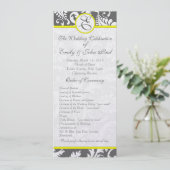 Charcoal Gray and Yellow Wedding Invitations Kaart (Staand voorkant)