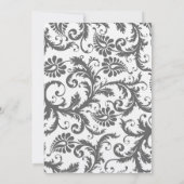 Charcoal Gray and Yellow Wedding Invitations Kaart (Achterkant)