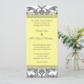 Charcoal Gray and Yellow Wedding Invitations Kaart (Staand voorkant)