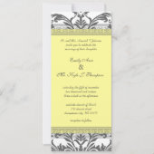 Charcoal Gray and Yellow Wedding Invitations Kaart (Voorkant)