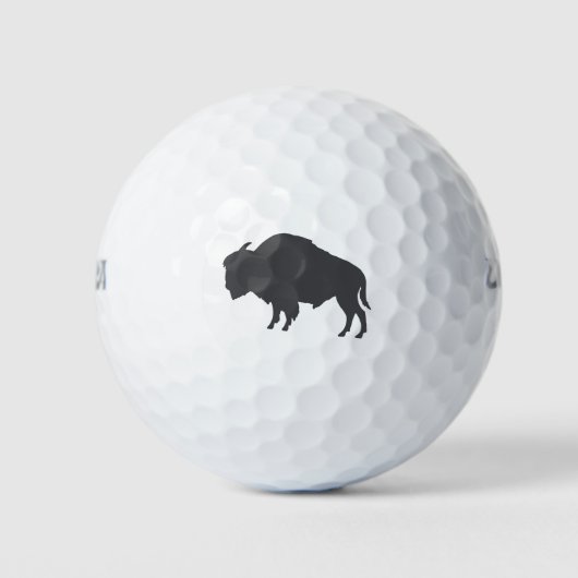 Charcoal Gray Bison Silhouette Golfballen (Voorkant)