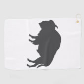 Charcoal Gray Bison Silhouette Golfhanddoek (Horizontaal)