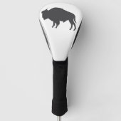 Charcoal Gray Bison Silhouette Golfheadcover (Voorkant)
