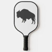 Charcoal Gray Bison Silhouette Wilde Animal Pickleball Paddle (Achterkant)