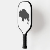 Charcoal Gray Bison Silhouette Wilde Animal Pickleball Paddle (Links)