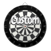Charcoal Gray, Black, And White Your Text Dartbord (Voorkant)