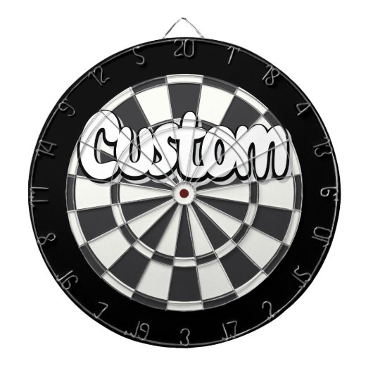 Charcoal Gray, Black, And White Your Text Dartbord (Voorkant)