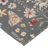 Charcoal Gray Boho Wildflowers Tafelkleed (Gekanteld)