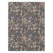 Charcoal Gray Boho Wildflowers Tafelkleed (Voorkant)