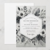 Charcoal Gray Breathtaking Winter Wedding Kaart (Voorkant / Achterkant)