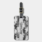 Charcoal Gray Camo Camouflage Name Persoonlijk Bagagelabel (Voorkant verticaal)