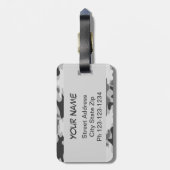 Charcoal Gray Camo Camouflage Name Persoonlijk Bagagelabel (Achterkant verticaal)