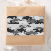 Charcoal Gray Camo Camouflage Name Persoonlijk Etiket (Insitu)