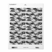 Charcoal Gray Camo Camouflage Name Persoonlijk Etiket (Full Sheet)