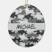 Charcoal Gray Camo Camouflage Name Persoonlijk Keramisch Ornament (Links)