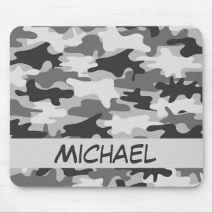 Charcoal Gray Camo Camouflage Name Persoonlijk Muismat