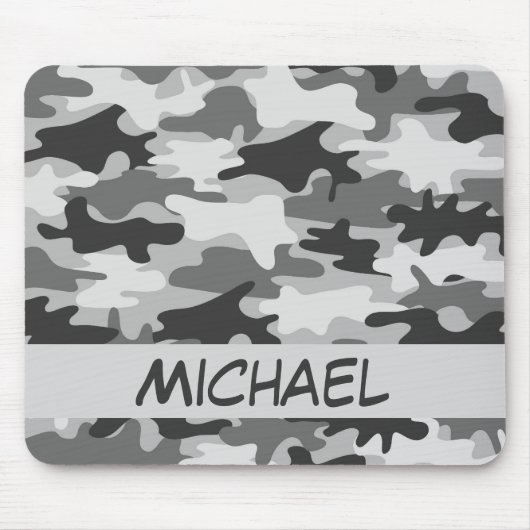 Charcoal Gray Camo Camouflage Name Persoonlijk Muismat (Voorkant)