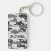 Charcoal Gray Camo Camouflage Name Persoonlijk Sleutelhanger (achterkant)