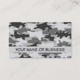 Charcoal Gray Camo Camouflage Name Persoonlijk Visitekaartje