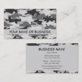 Charcoal Gray Camo Camouflage Name Persoonlijk Visitekaartje (Voorkant / Achterkant)