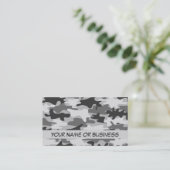 Charcoal Gray Camo Camouflage Name Persoonlijk Visitekaartje (Staand voorkant)