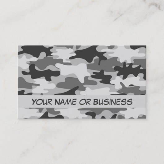 Charcoal Gray Camo Camouflage Name Persoonlijk Visitekaartje (Voorkant)