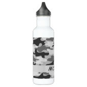 Charcoal Gray Camo Camouflage Name Persoonlijk Waterfles (Links)