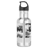 Charcoal Gray Camo Camouflage Name Persoonlijk Waterfles (Achterkant)