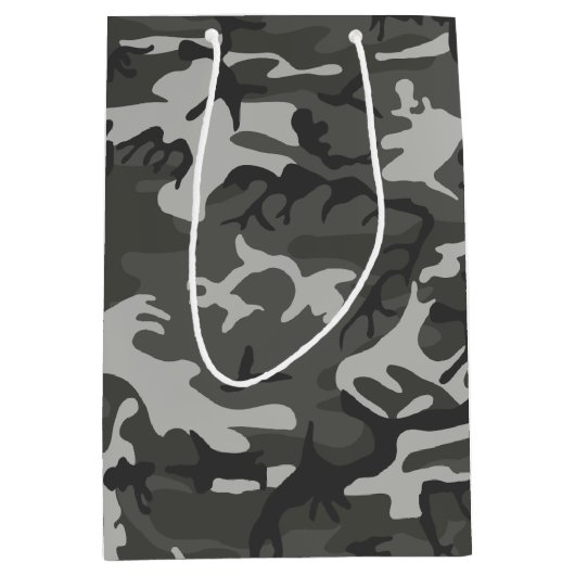 Charcoal Gray Camouflage Medium Cadeauzakje (Voorkant)