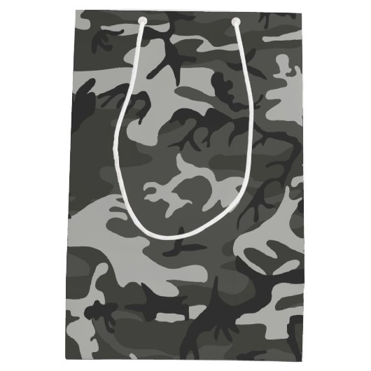 Charcoal Gray Camouflage Medium Cadeauzakje (Achterkant)