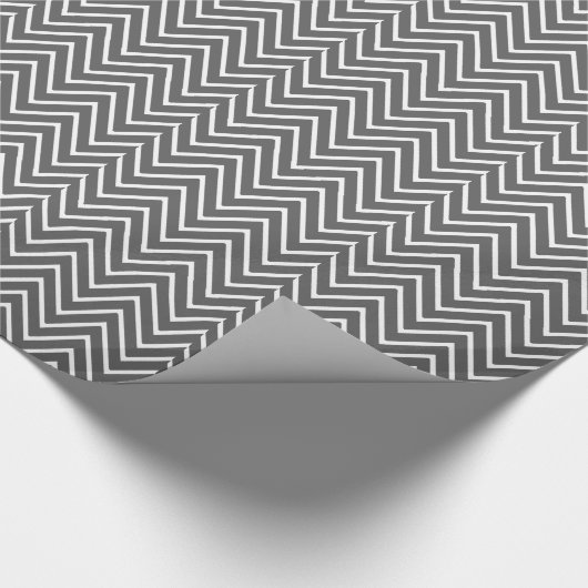 Charcoal Gray Chevron Pattern 2 Cadeaupapier (Hoek)