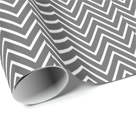 Charcoal Gray Chevron Pattern 2 Cadeaupapier (Rol Hoek)