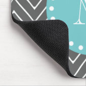Charcoal Gray Chevron Pattern | Blauwgroen monogra Muismat (Hoek)