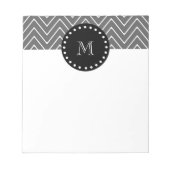 Charcoal Gray Chevron Pattern | Zwart monogram Notitieblok (Voorkant)