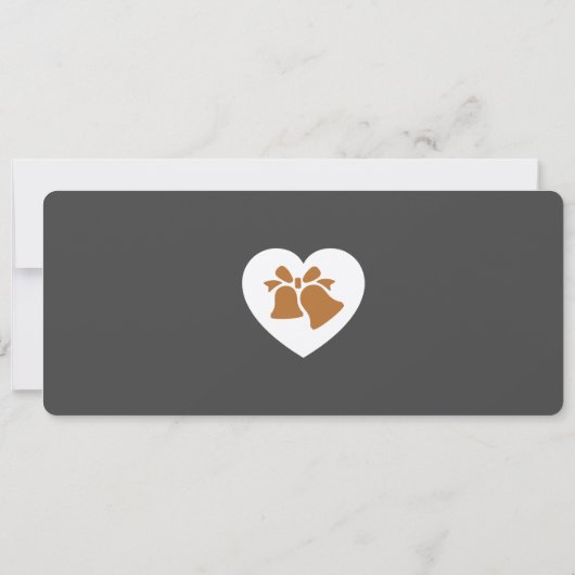 Charcoal Gray & Copper Boarding Pass Wedding Kaart (Achterkant)