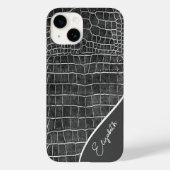 Charcoal Gray Crocodile Personalized Case-Mate iPhone Case (Achterkant)