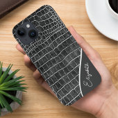 Charcoal Gray Crocodile Personalized Case-Mate iPhone Case
