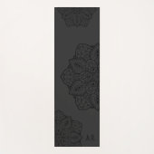 Charcoal Gray Decorative Mandala With Initials Yogamat (Voorkant)